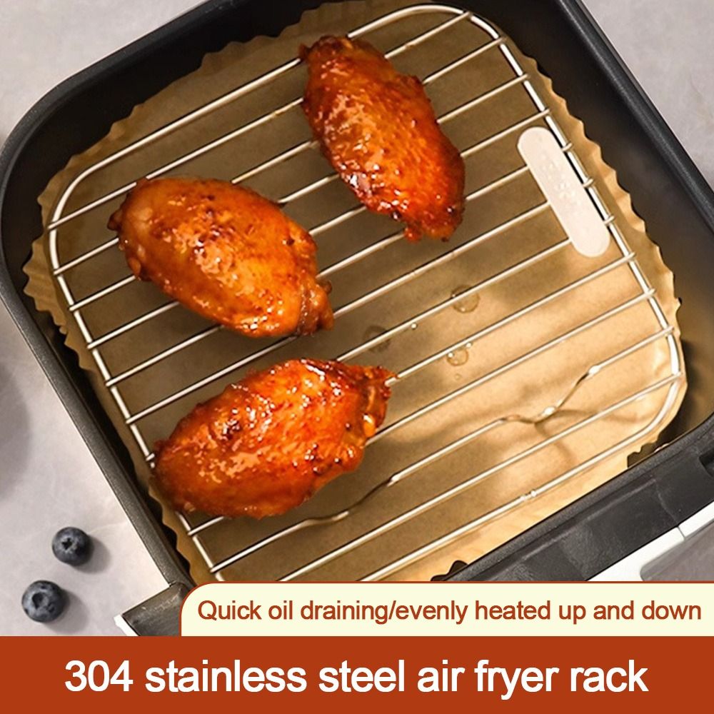 Kitchen Gadgets Air Fryer - Round Square Cooking Rack With Foot