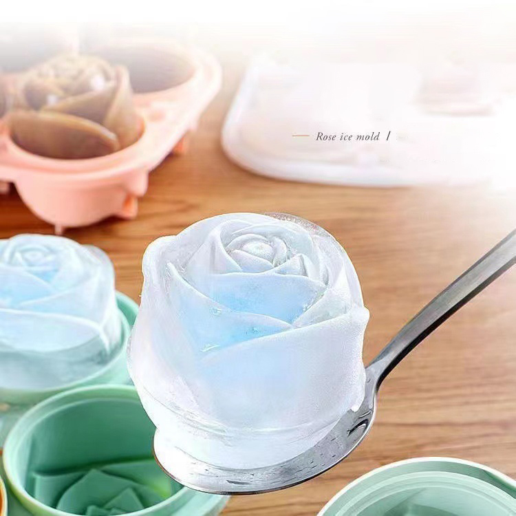 Kitchen Hanging Gadgets - 3D Rose Ice Molds 4 Holes