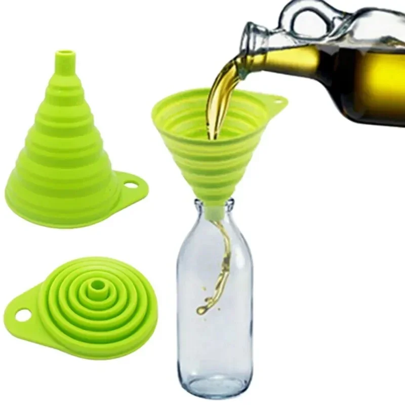 Kitchen Gadgets Design - 1/4PCS Silicone Collapsible Funnel Foldable Kitchen