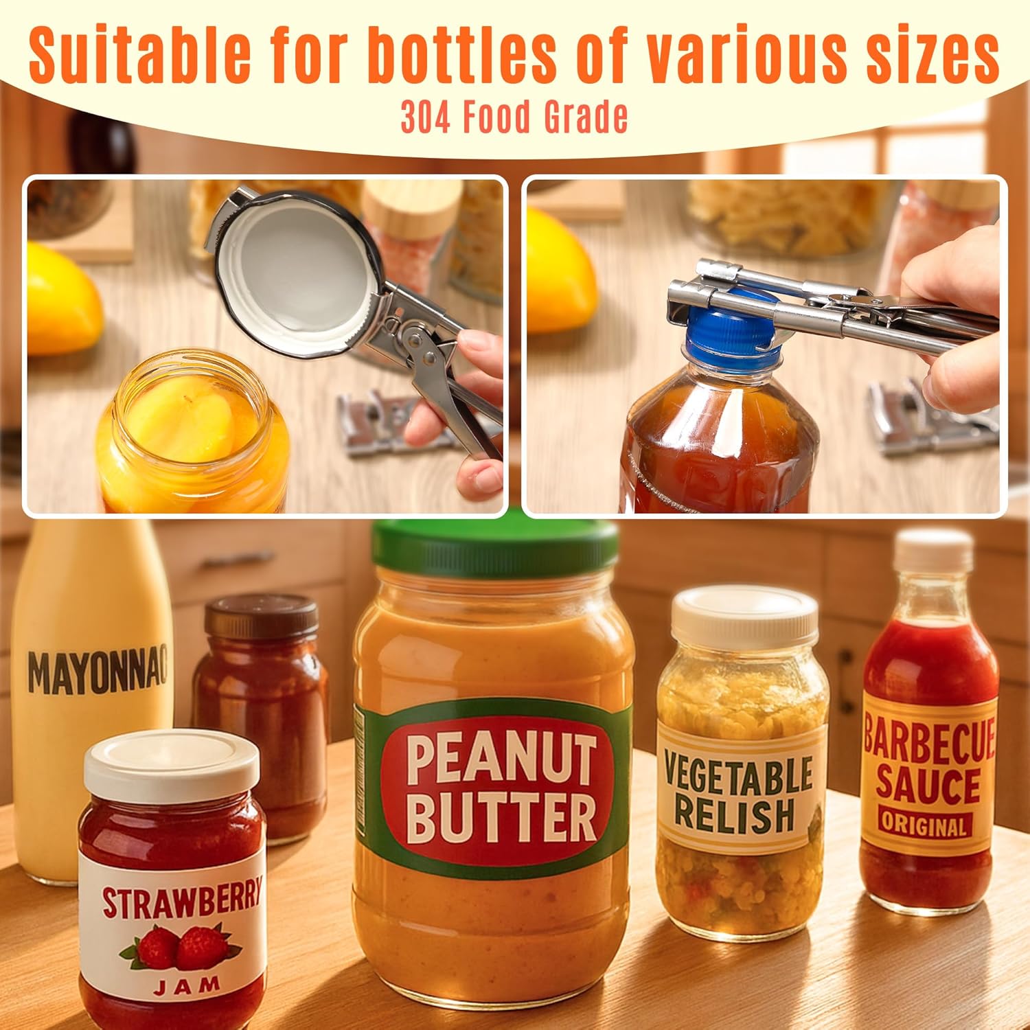 Adjustable Stainless Steel Jar - Kitchen Gadgets Jar Openers 评论和价格