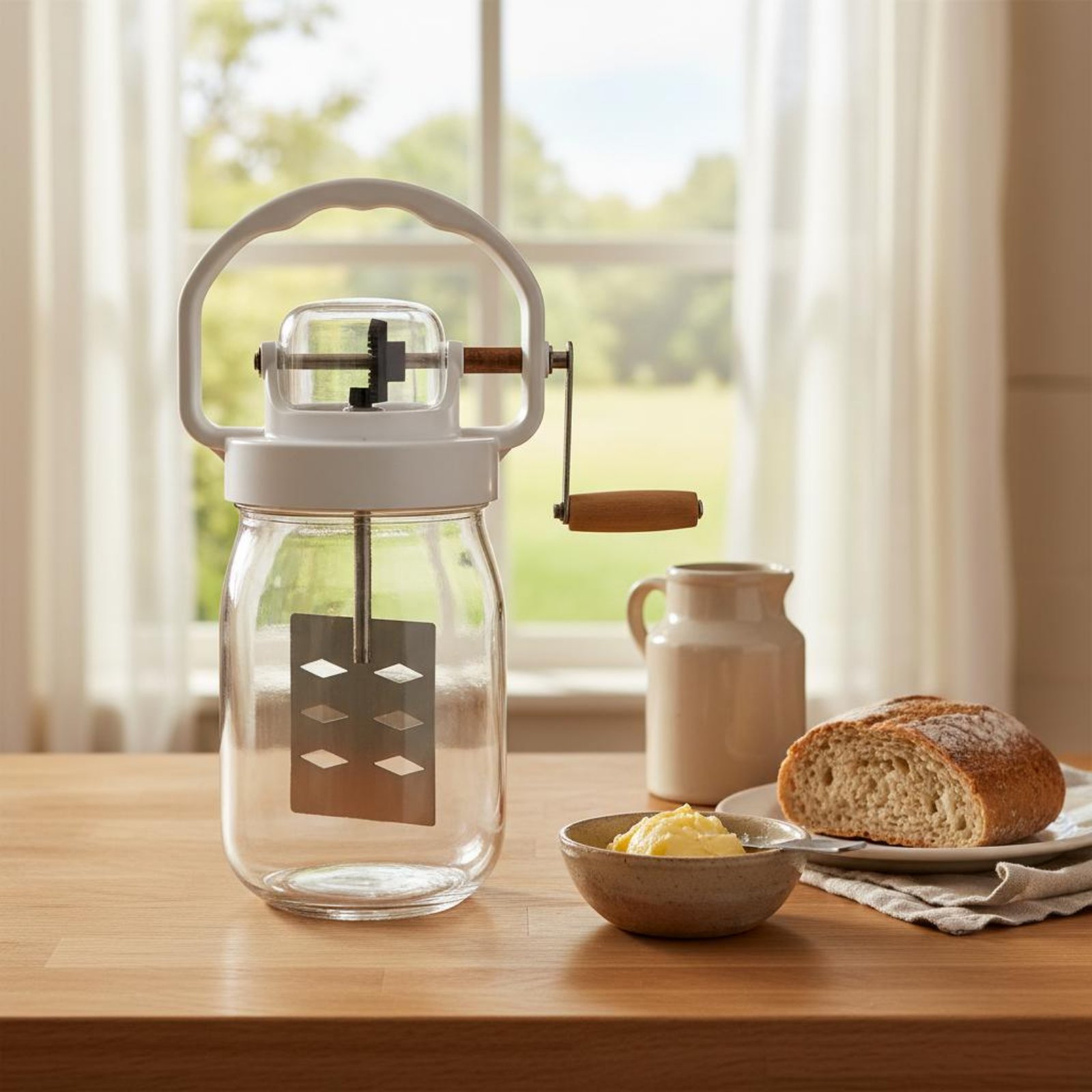 Hand Crank Butter Churner Manu - Kitchen Gadgets Mixer 评论和价格