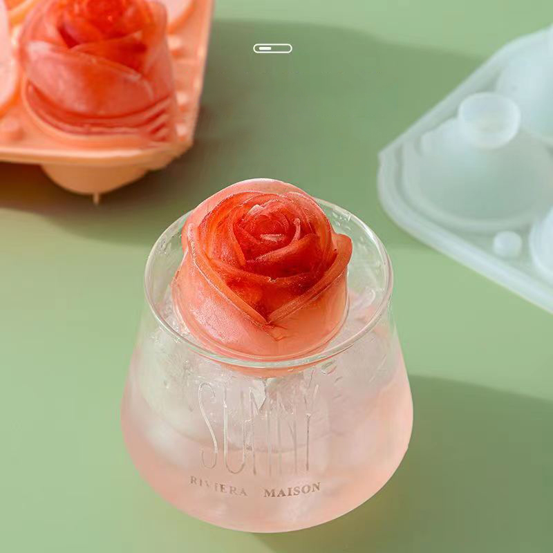 3D Rose Ice Molds 4 Holes Ice  - Kitchen Hanging Gadgets 评论和价格