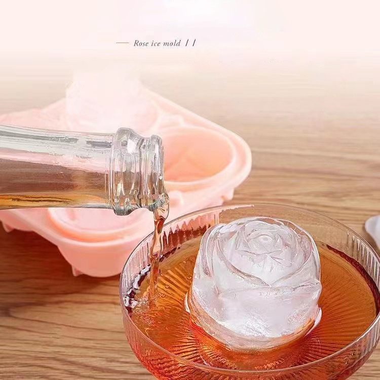3D Rose Ice Molds 4 Holes Ice  - Kitchen Hanging Gadgets 评论和价格