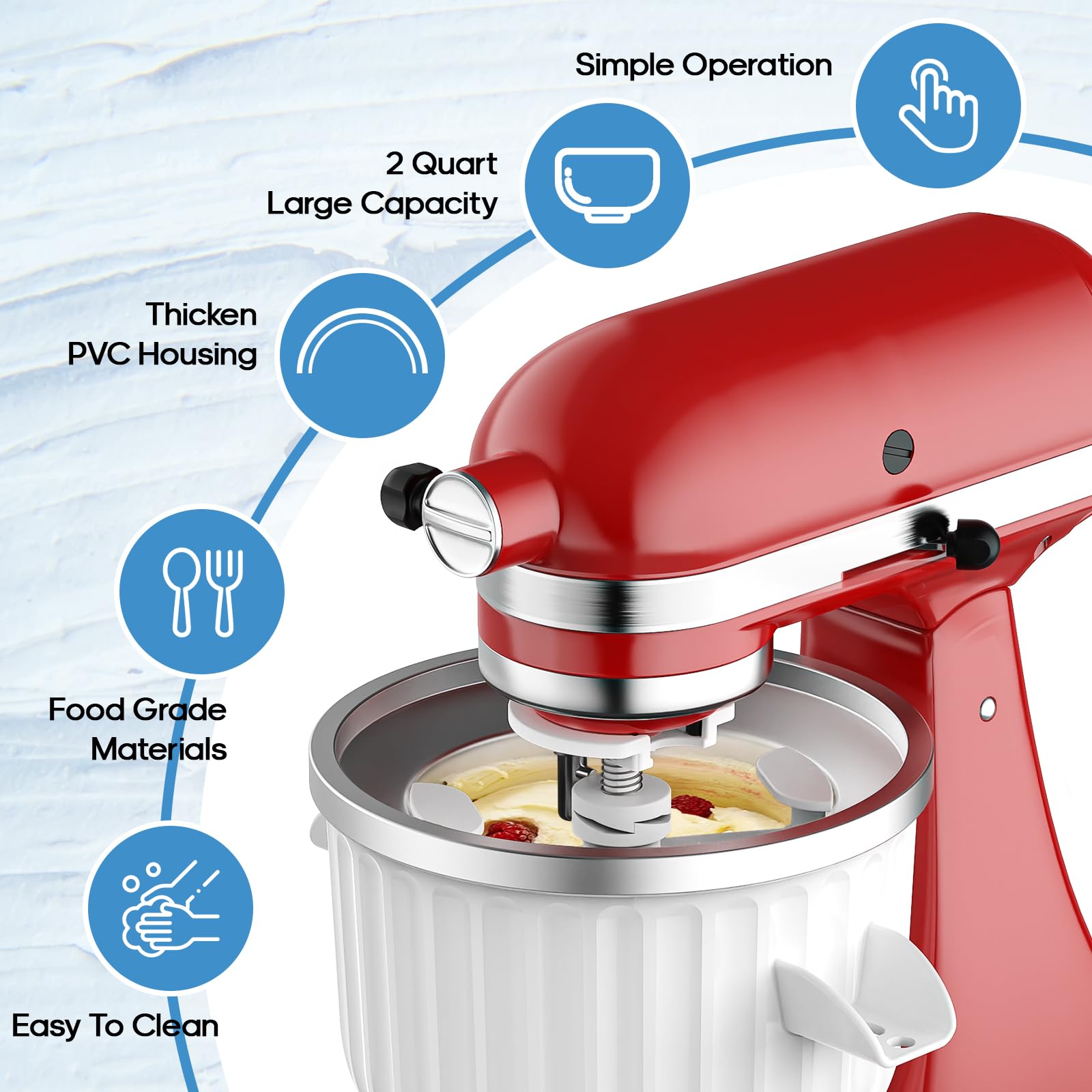 2 Quart Ice Cream Maker Attach - Kitchen Gadgets Mixer 评论和价格