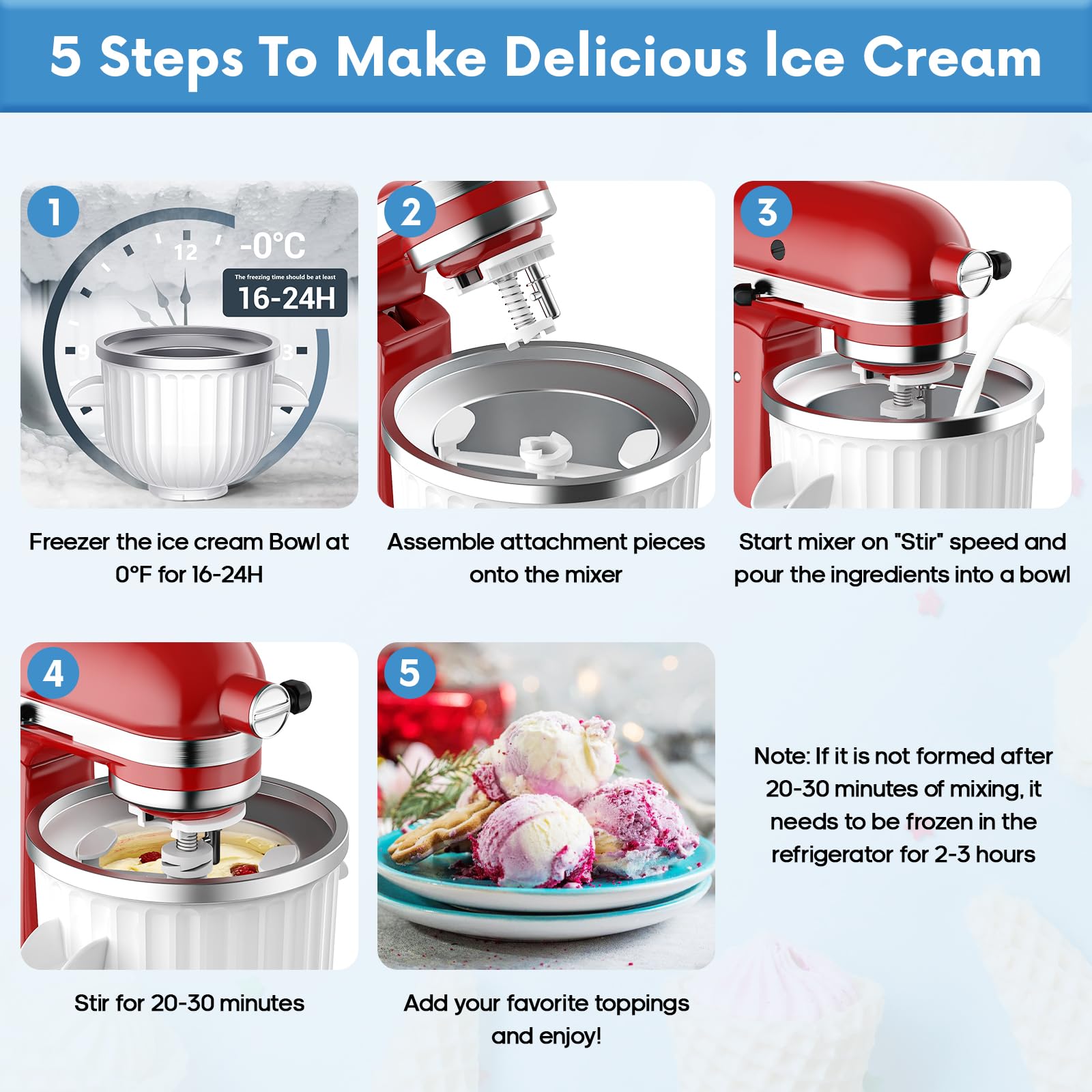 2 Quart Ice Cream Maker Attach - Kitchen Gadgets Mixer 评论和价格