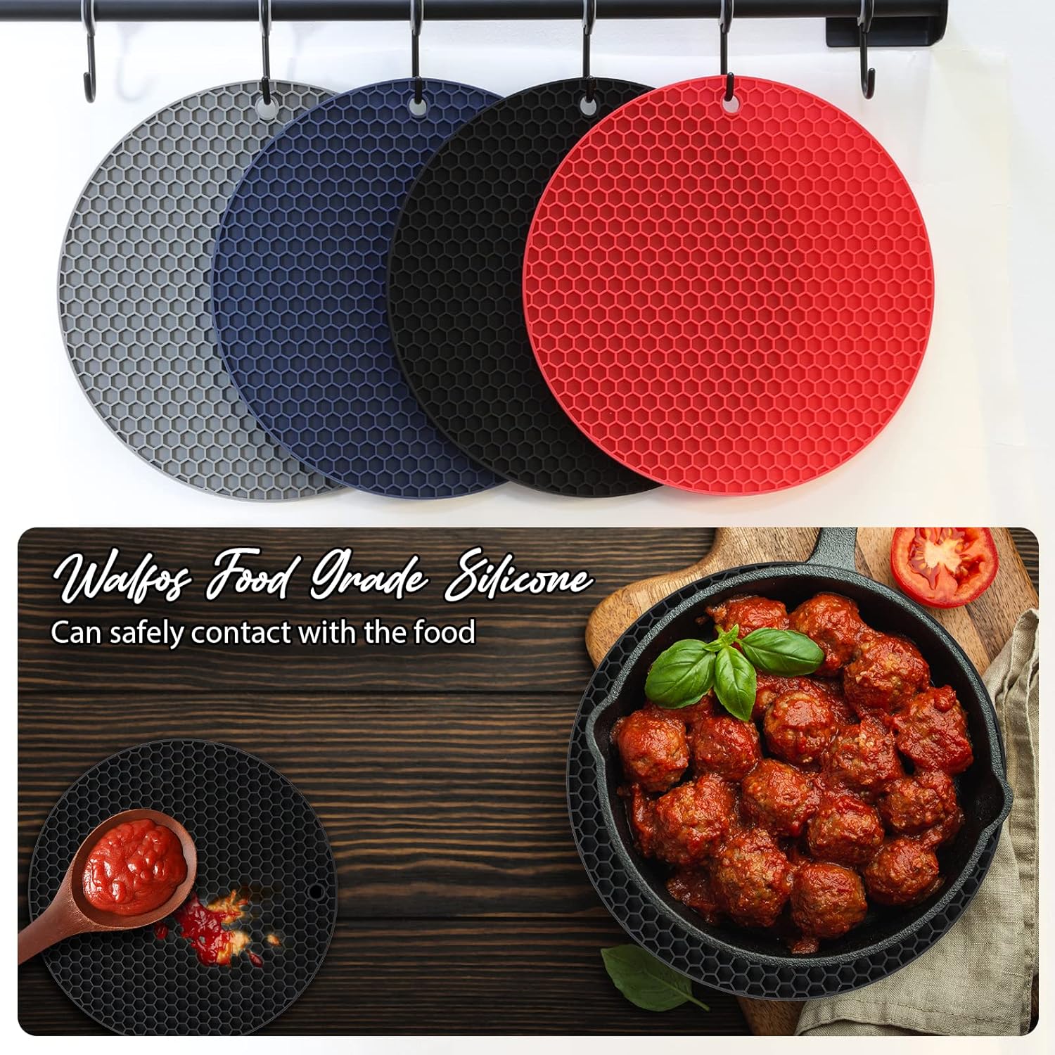 Silicone Trivet Mats Heat Resi - Kitchen Gadgets Jar Openers 评论和价格